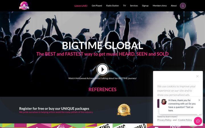 Screenshot of bigtime.global