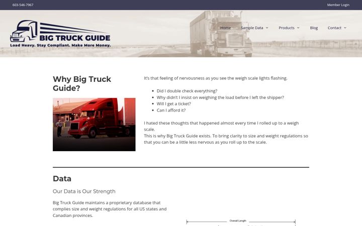 Screenshot of bigtruckguide.com