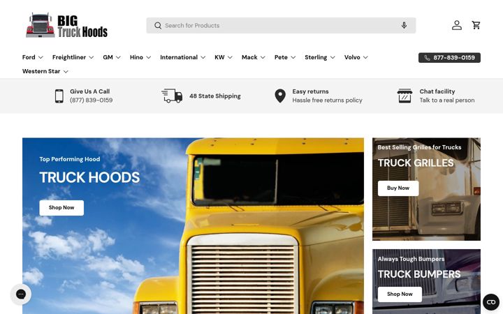 Screenshot of bigtruckhoods.com