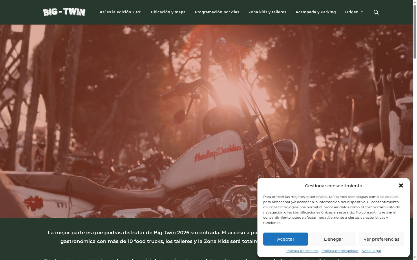 Screenshot of the consent banner shown before any interaction
