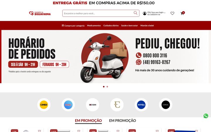 Screenshot stránky biguafarma.com.br