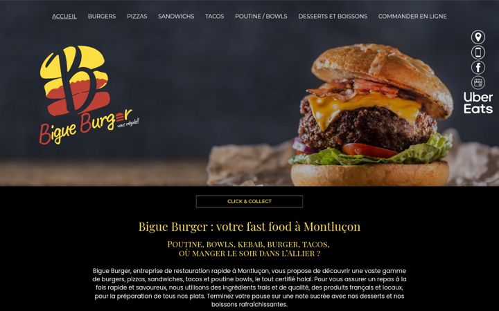 Skjermbilde av bigueburger.fr
