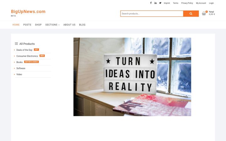 Screenshot of bigupnews.com