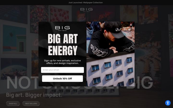 Screenshot of bigwalldecor.com