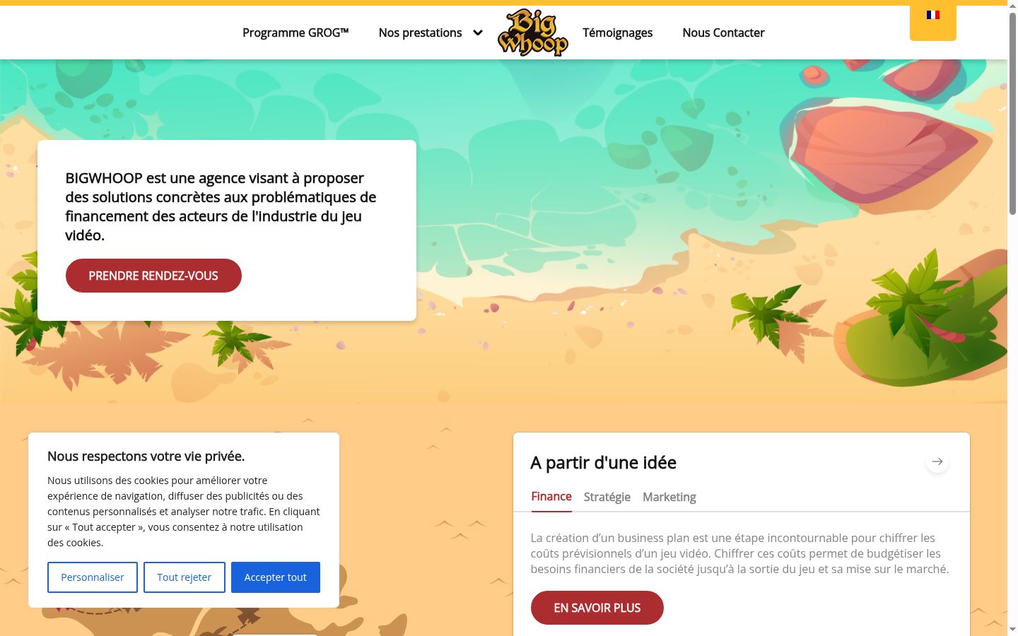 Captura de pantalla del banner de consentimiento mostrado antes de cualquier interacción