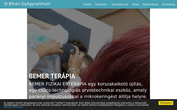 Екранна снимка на biharigyogycentrum.hu