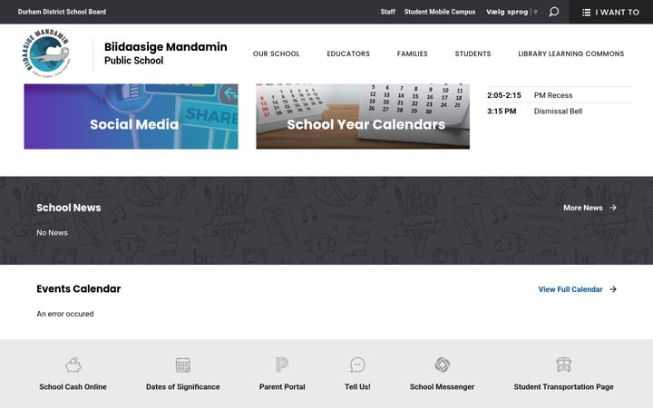 Screenshot of biidaasigemandamin.ddsb.ca