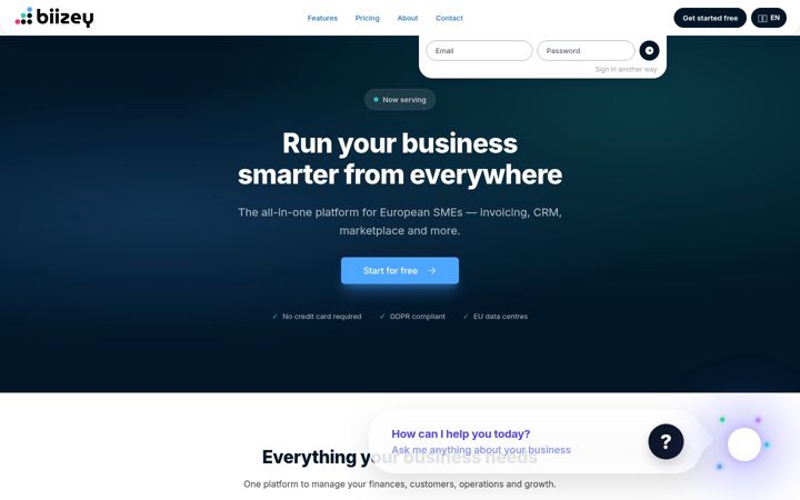 Screenshot of biizey.com