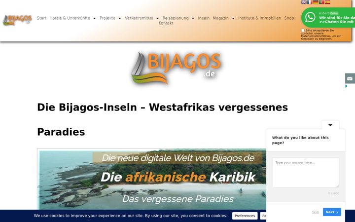 Screenshot of bijagos.de