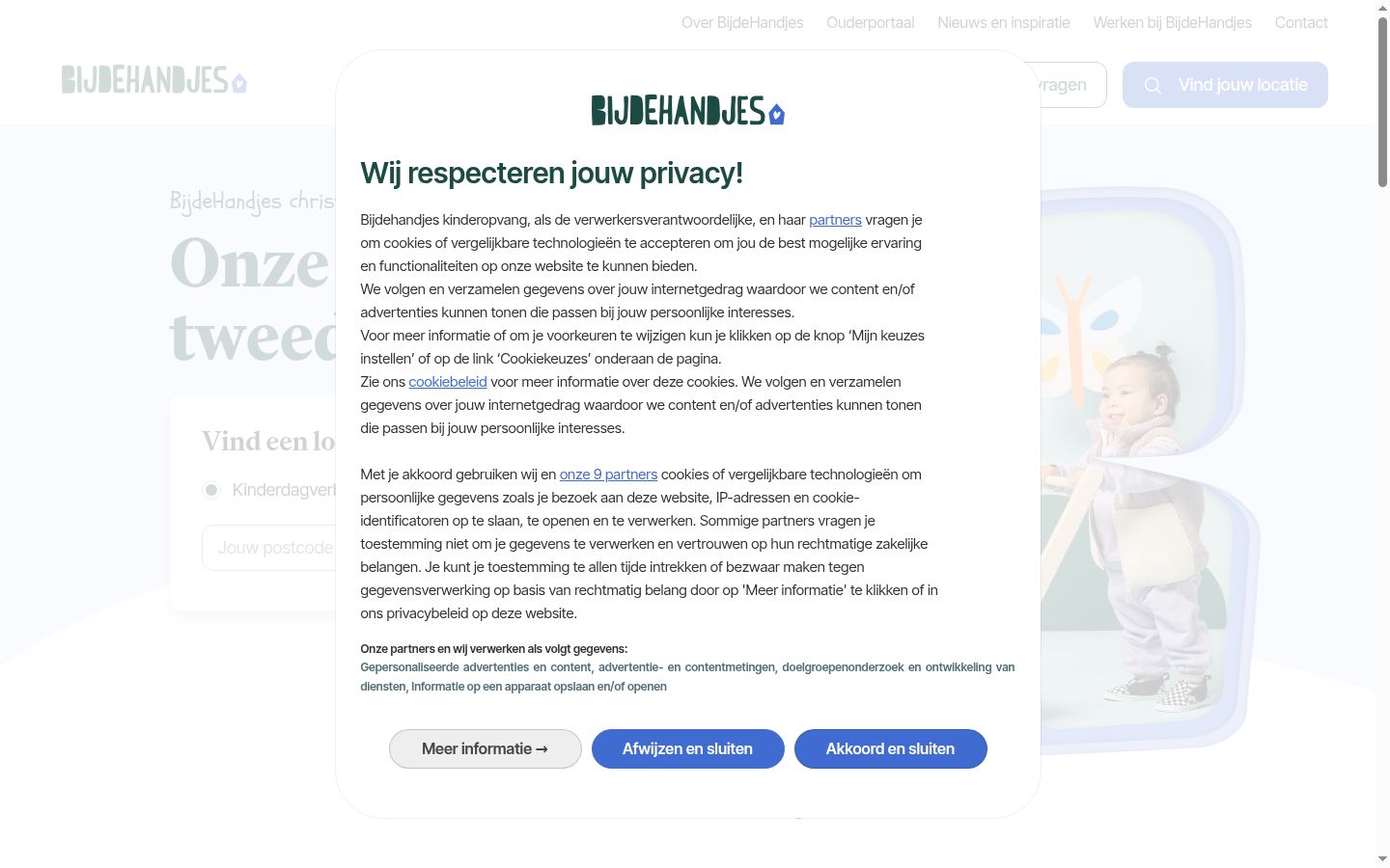 Screenshot tal-banner tal-kunsens muri qabel kwalunkwe interazzjoni