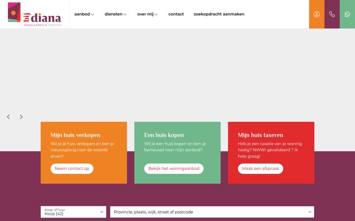 Snímek obrazovky bijdianamakelaardij.nl