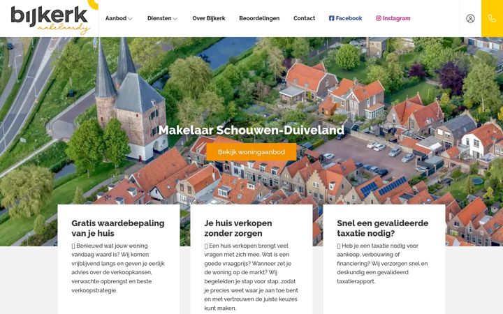 Screenshot of bijkerkmakelaardij.nl
