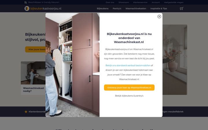 Screenshot ta' bijkeukenkastvoorjou.nl