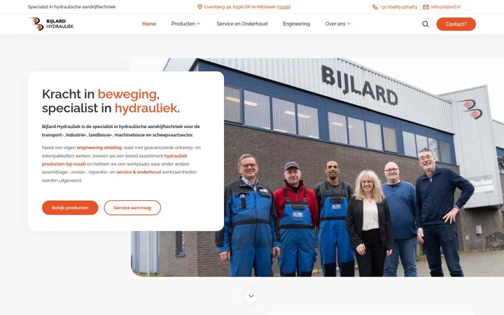 Screenshot ta' bijlard-hydrauliek.nl