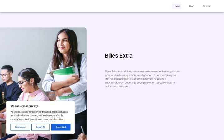 Screenshot ta' bijlesxtra.nl