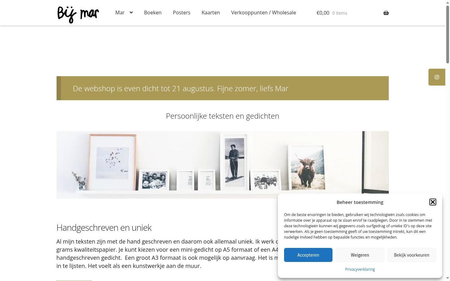 Screenshot tal-banner tal-kunsens muri qabel kwalunkwe interazzjoni
