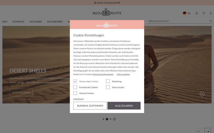 Screenshot of bijou-brigitte.com