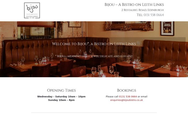 Screenshot of bijoubistro.co.uk