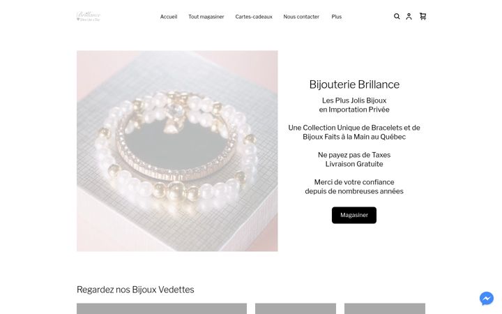 Screenshot of bijouteriebrillance.com