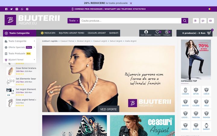 Screenshot of bijuteriiargint.eu