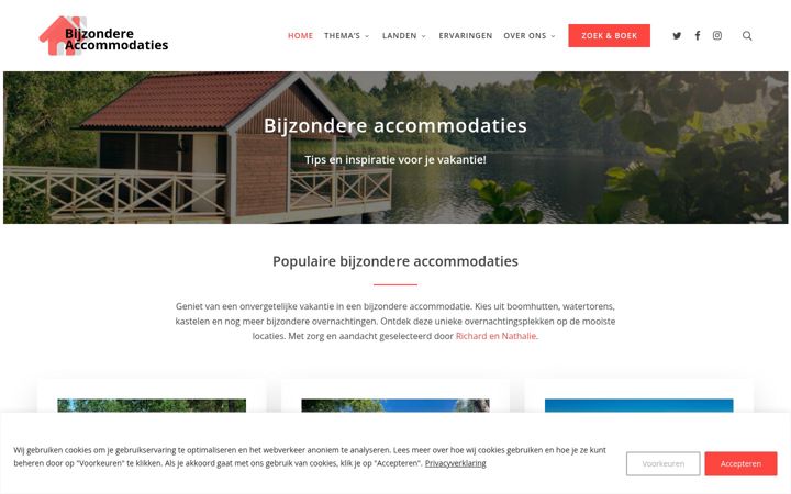 Screenshot of bijzondere-accommodaties.nl