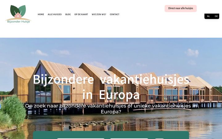 Screenshot of bijzonderhuisje.nl