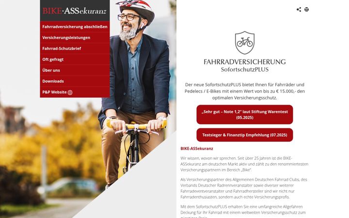 Screenshot of bike-assekuranz.de