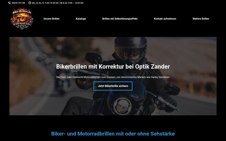 Screenshot stránky bike-brillen.de