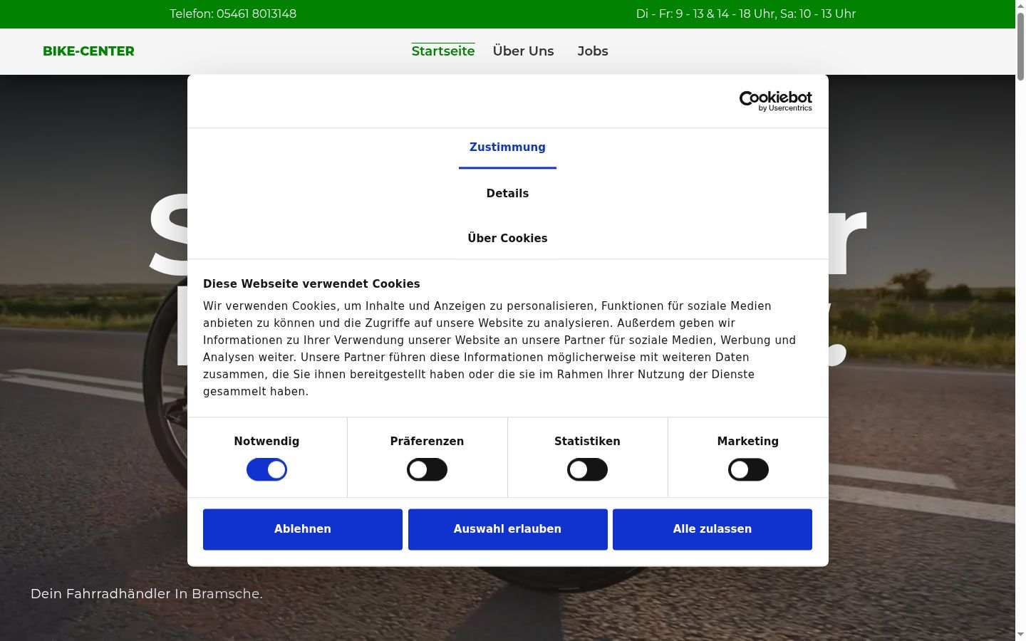 Sutikimo reklamjuostės, rodytos prieš bet kokią sąveiką, ekrano kopija