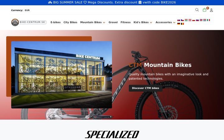 Screenshot of bike-centrum.sk