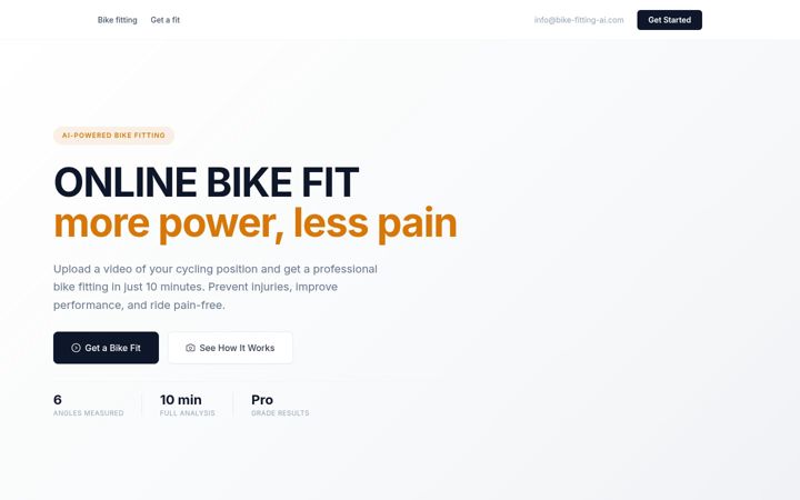 Screenshot of bike-fitting-ai.com