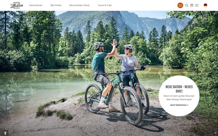 Screenshot of bike-holidays.com