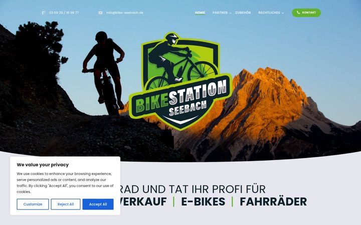 Screenshot stránky bike-seebach.de