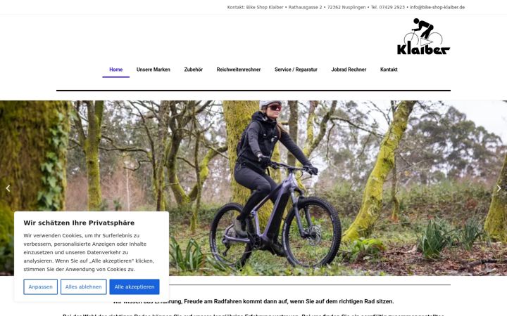 Screenshot stránky bike-shop-klaiber.de