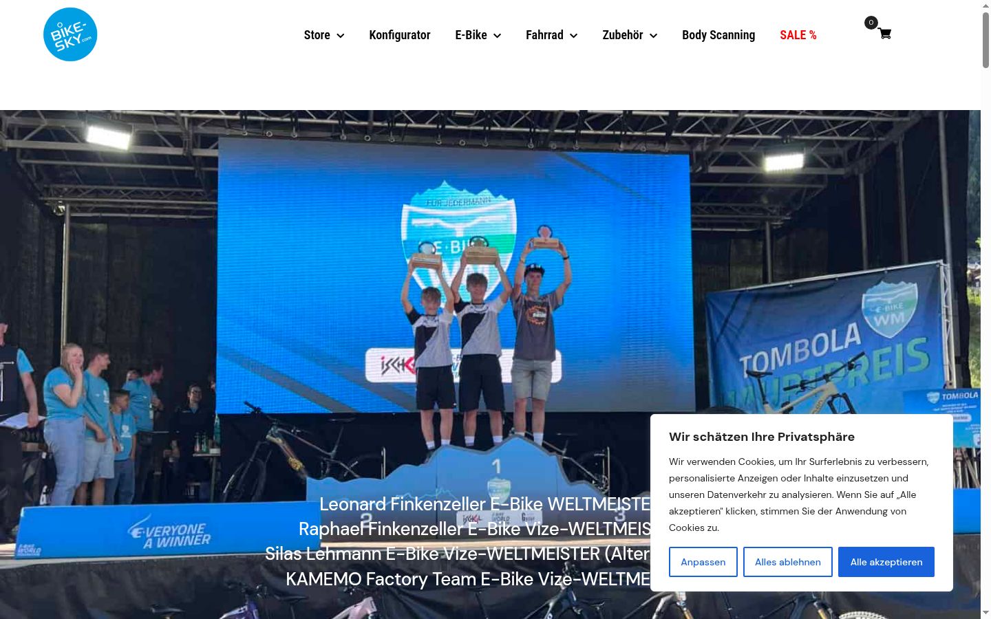 Screenshot des Einwilligungsbanners vor jeglicher Interaktion