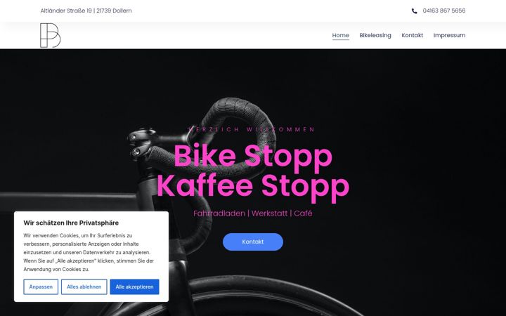 Screenshot stránky bike-stopp.de