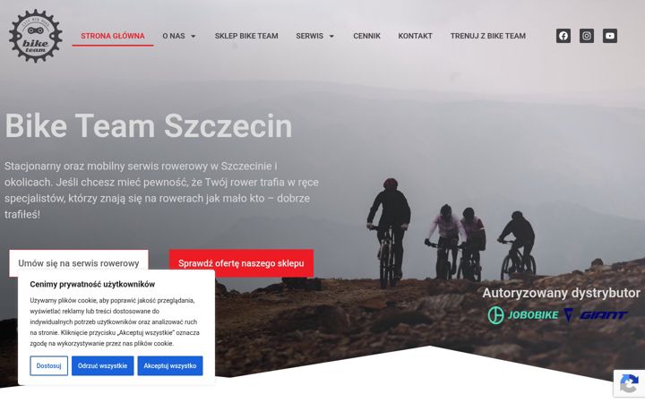 Snimka zaslona za bike-team.pl