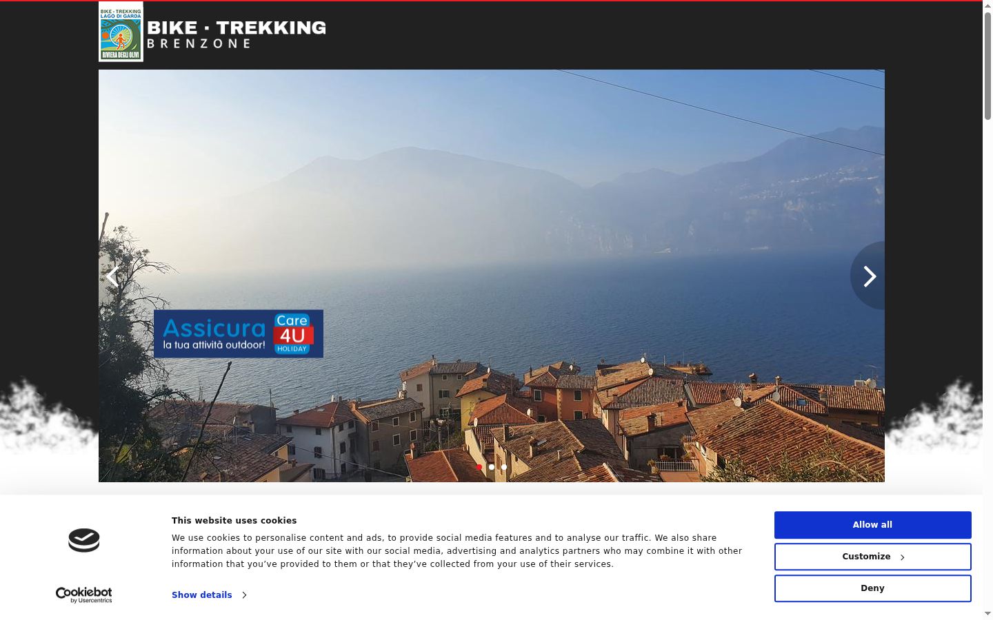 Screenshot del banner di consenso mostrato prima di qualsiasi interazione