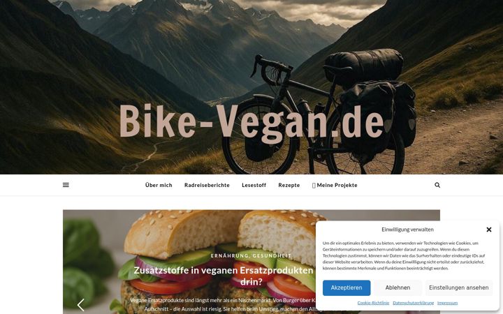Screenshot stránky bike-vegan.de