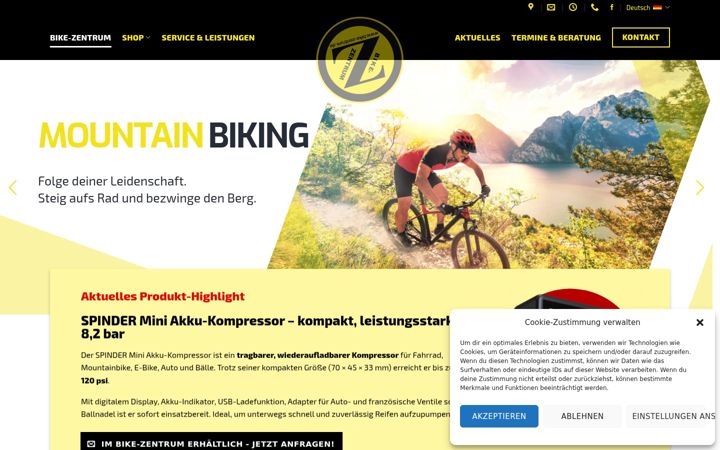 Screenshot stránky bike-zentrum.de