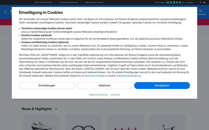 Screenshot of bike24.at