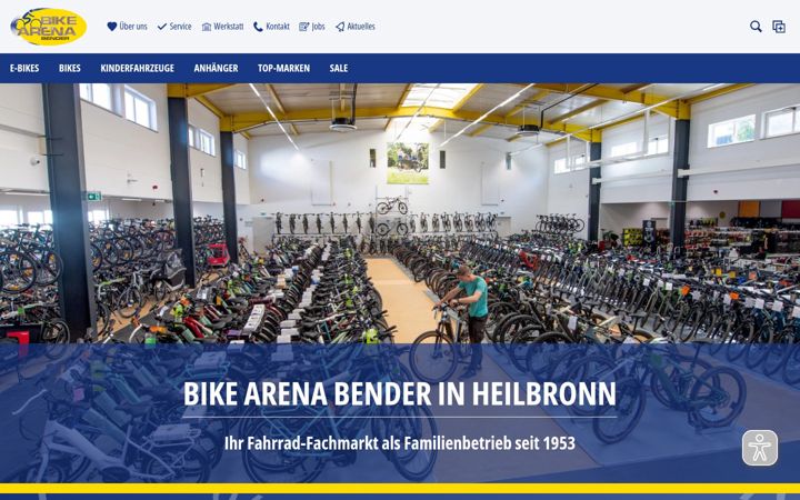 Screenshot stránky bikearena-bender.de