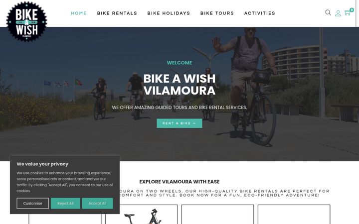 Screenshot of bikeawishvilamoura.com