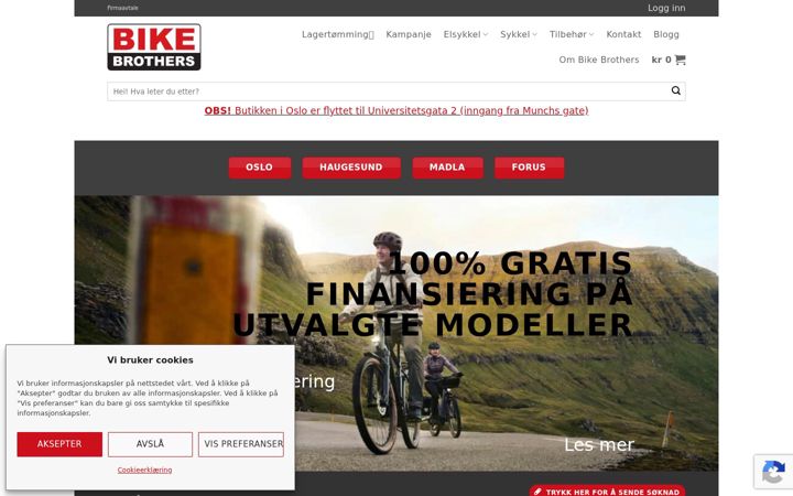 Screenshot of bikebrothers.no