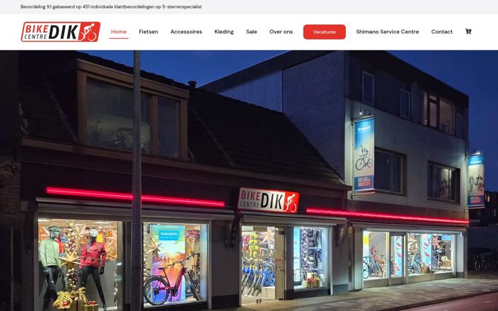 Screenshot of bikecentredik.nl