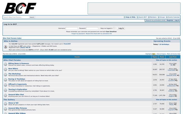 Screenshot of bikechatforums.com