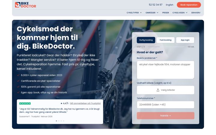 Screenshot of bikedoctor.dk