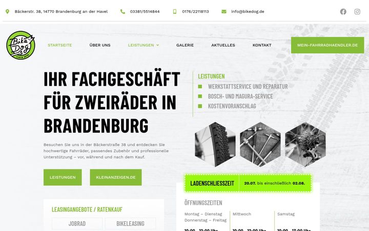 Screenshot of bikedog.de