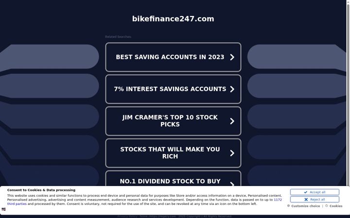 Screenshot of bikefinance247.com