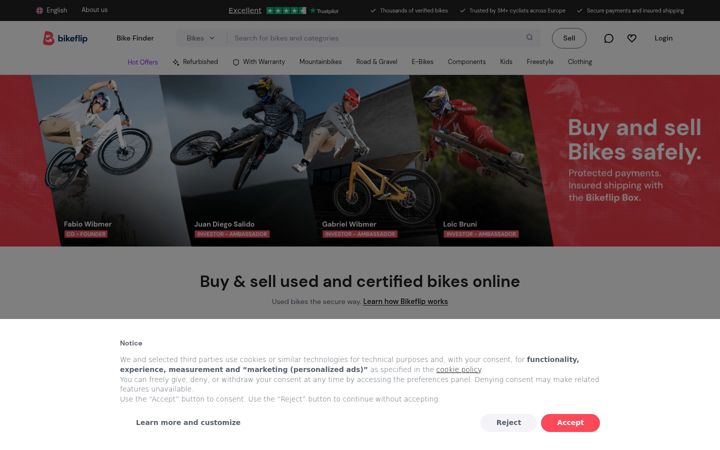 Screenshot of bikeflip.com
